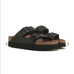 Birkenstock Women's Arizona Platform Vegan Footbed Sandal by Papillio Size 38